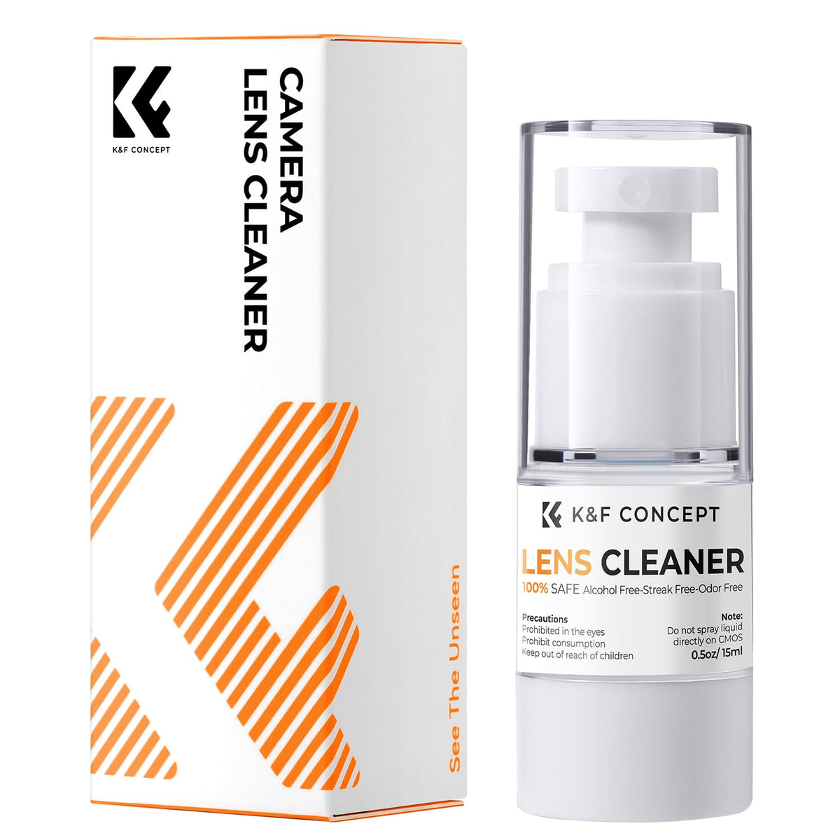 K&F Concept Spray And Microfiber Lens Cleaner Care Kit, Non Flammable Camera Lens Cleaner And Digital Sensor Cleaning Solution,F