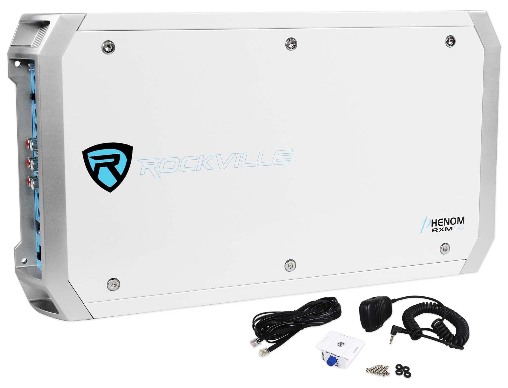 Rockville RXMS6 Marine/Boat 6 Channel Amplifier 2600 Watt Peak / 660W DynoCertified RMS With Status Mode LED Indicator, White