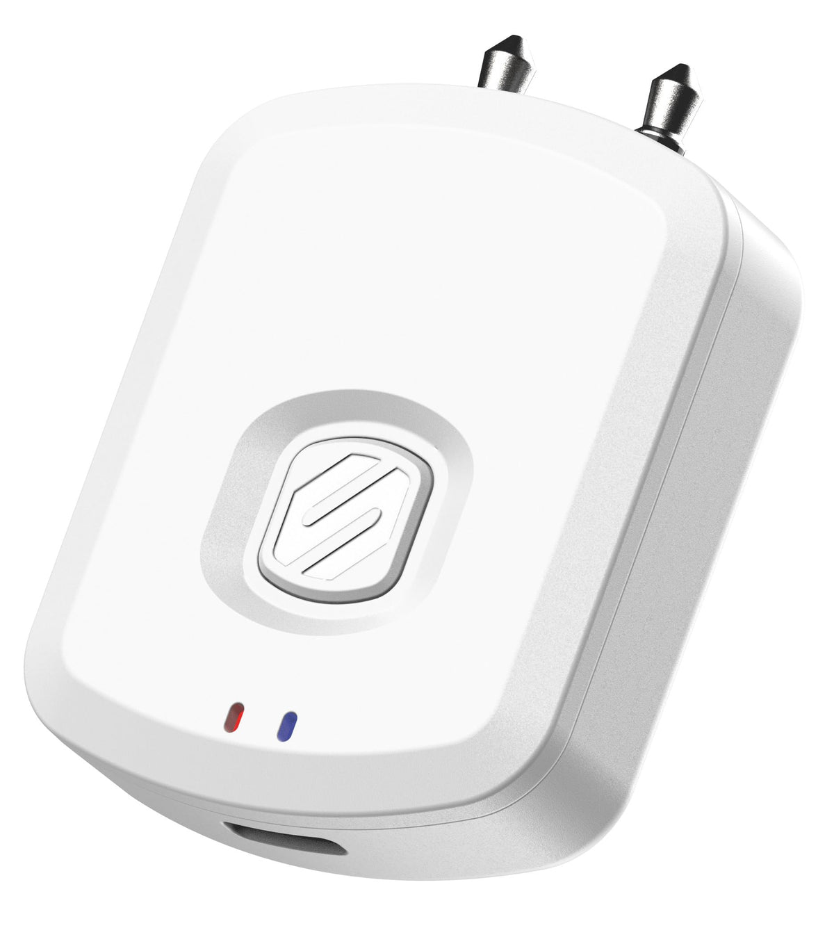 Scosche BTTWT-SP FlyTunes Universal Portable Bluetooth 4.1 Wireless Audio Transmitter for Use with AirPods, Earbuds/Headphones, TV’s and More - White