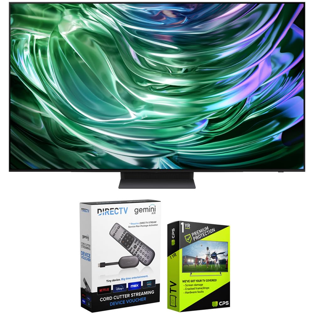 Samsung Qn83S90Da 83 Inch Oled 4K Smart Tv (2024 Model) Bundle With Redeemable Directv Gemini Air Streaming Device And 1 Yr Cps