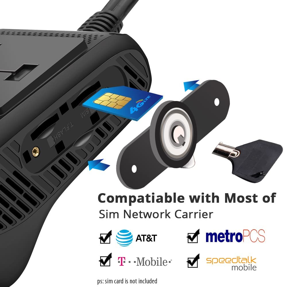 Live Video & 24H Remote Monitor, Jimi Jc400P 4G & Wifi Dual Dash Cam Front And Inside Cam For Cars 1080P Car Camera Driving Reco