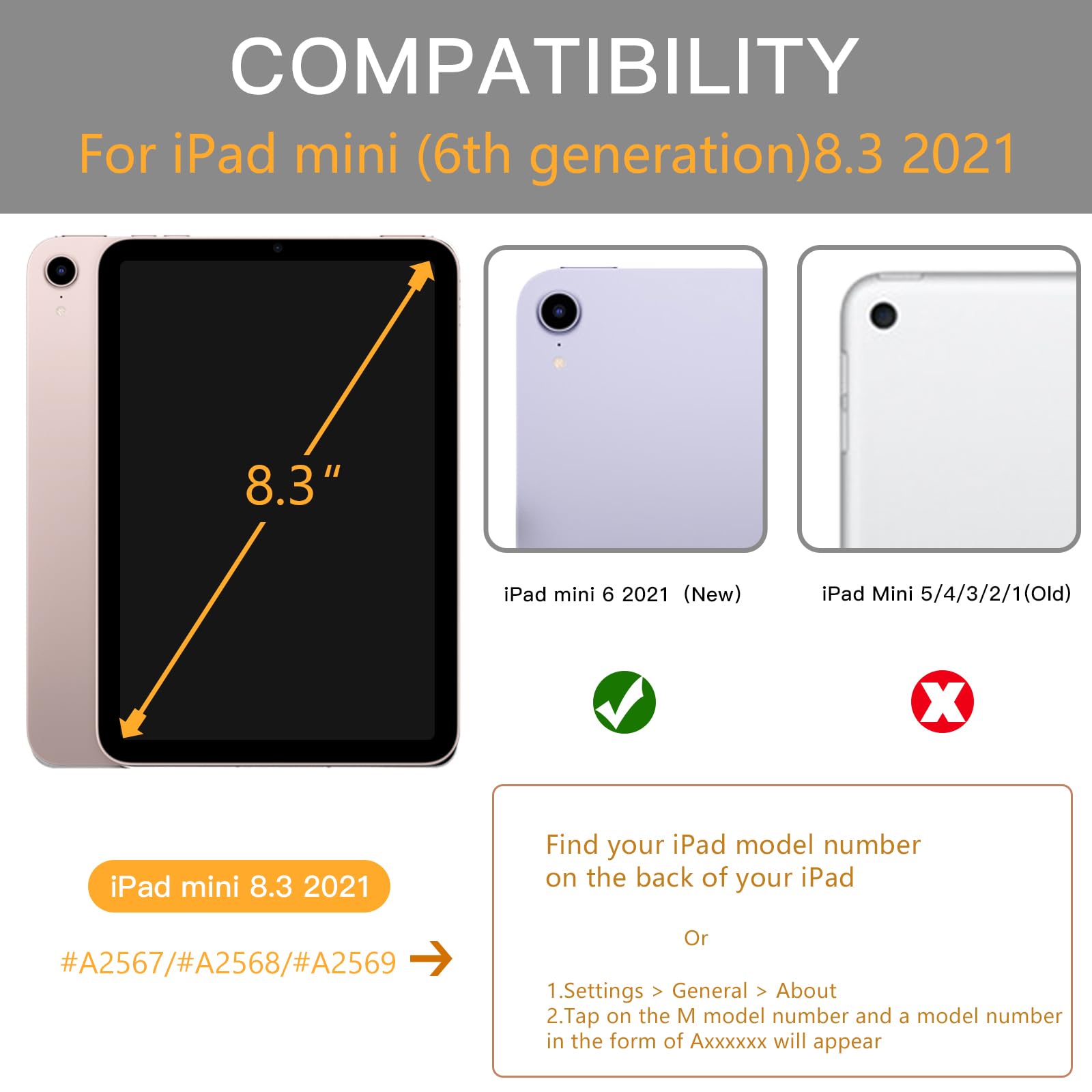 Mastten Case For Ipad Mini 6 Case/For Ipad Mini 6Th Generation Case 2021 8.3 Inch With Pencil Holder, Hybrid Slim Clear Back She