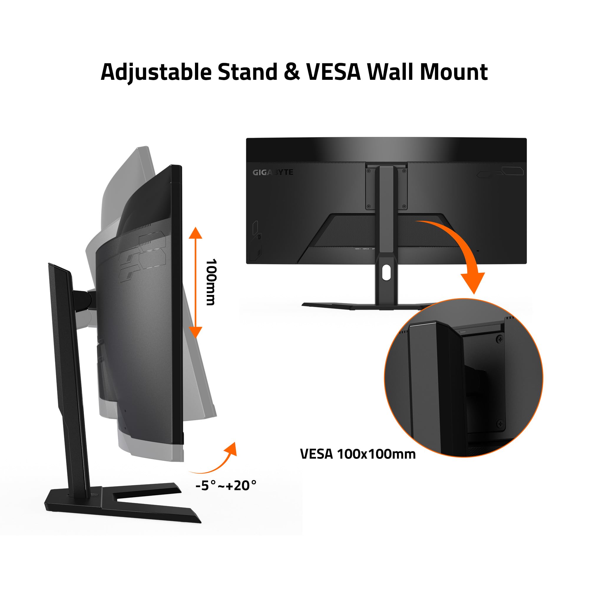 Gigabyte   G34Wqcp   Pro Version   34'' Va Curved Gaming Monitor   Wqhd 3440X1440 180Hz   1Ms Mprt   Amd Freesync Premium   Hdmi