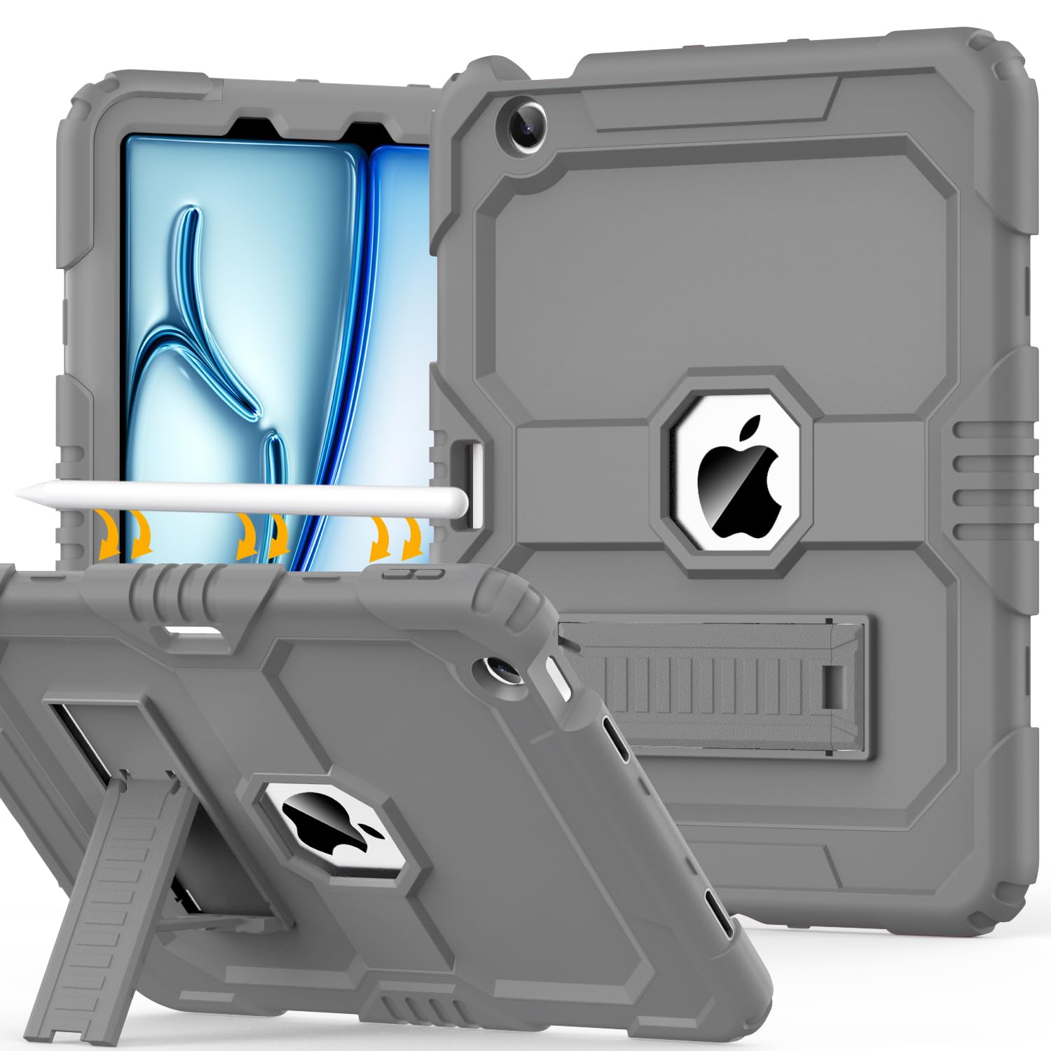 Okp Case For Ipad Air 11 Inch M2 2024 (Air 6Th), For Ipad Air 5Th/ 4Th Generation (2022/2020) 10.9'', Heavy Duty Rugged Air 6 5