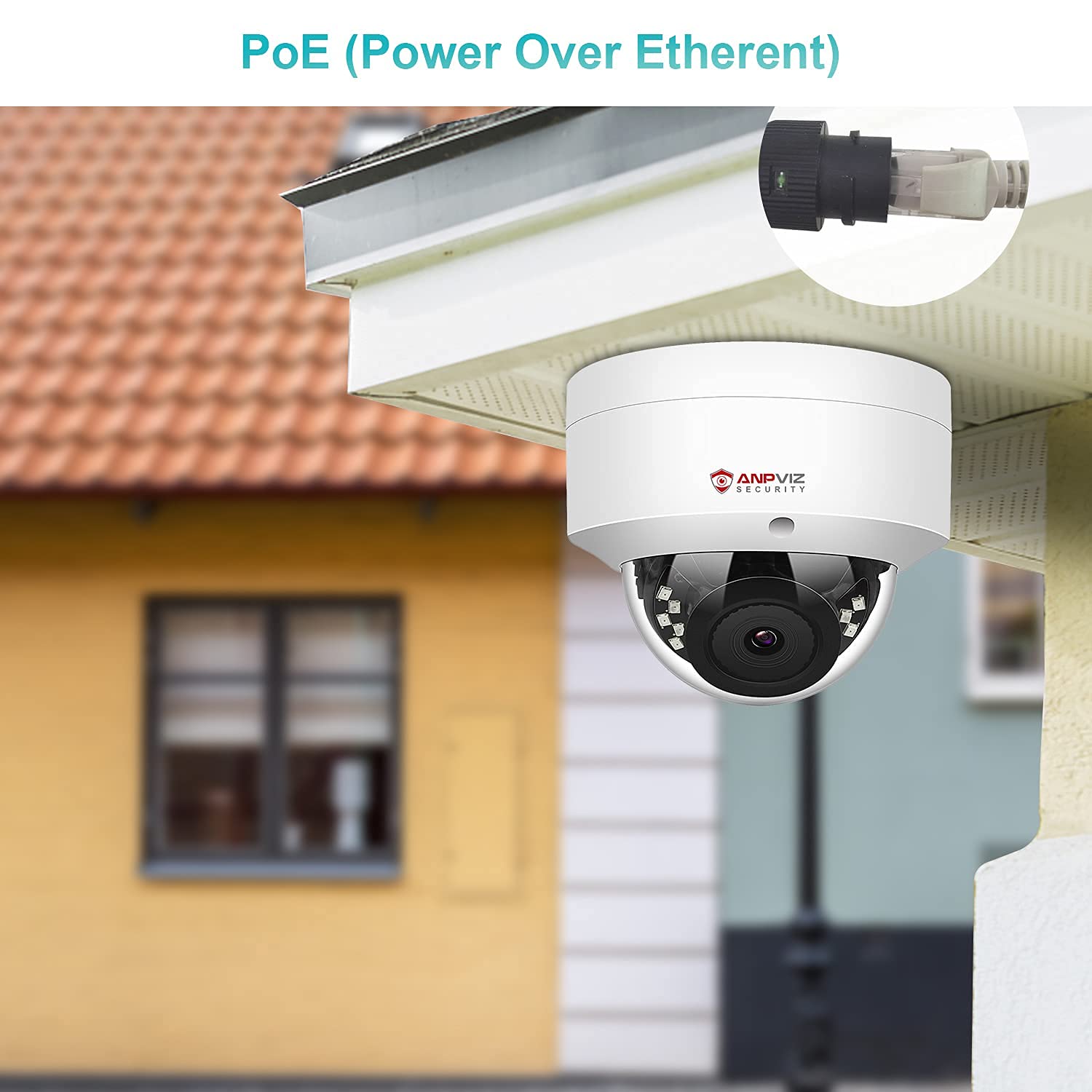 Anpviz 5Mp Poe Ip Dome Camera With Audio/Microphone Ip Security Camera Outdoor Night Vision 98Ft Waterproof Ip66 Indoor Wide Ang