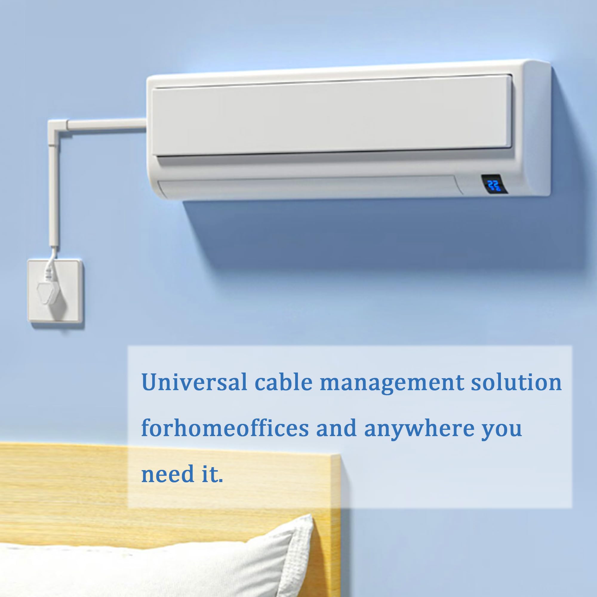 Wire Covers For Cords On Wall   Cord Management On Wall For Home And Office, Paintable Pvc Cable Raceway Cover (White, 125'')