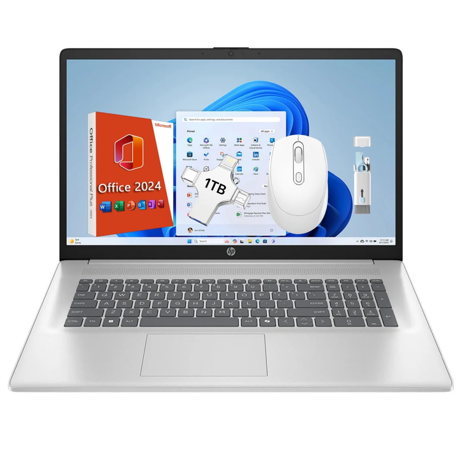 Hp 17.3 Inch Touchscreen Laptop, Microsoft Office Pro Lifetime, Intel 10-Core 7 150U(Up To 5.4Ghz), 32 Gb Ram, 2 Tb Ssd, 17 Inch