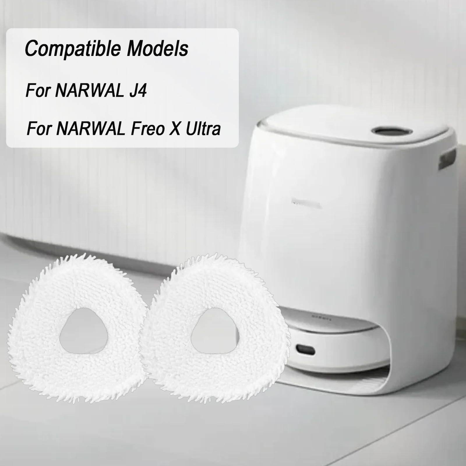 Frexusuent 6 Pcs Replacement Mop Pads For Narwal Freo X Ultra/ J4 Robot Vacuum Cleaner, Washable And Reusable Microfiber Mop Pad