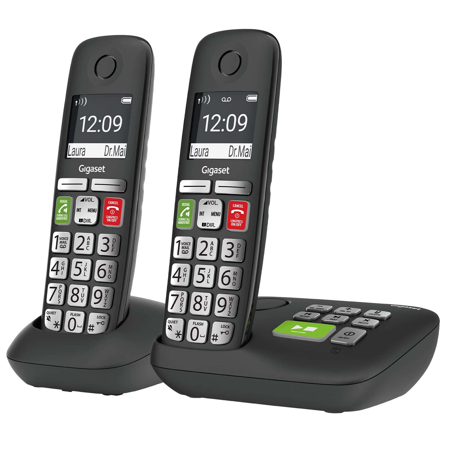 Gigaset E295A Duo - Two Big Button Phones Cordless - Made in Germany - Big 2    Display - Extra Large Keys and Easy Usability - 