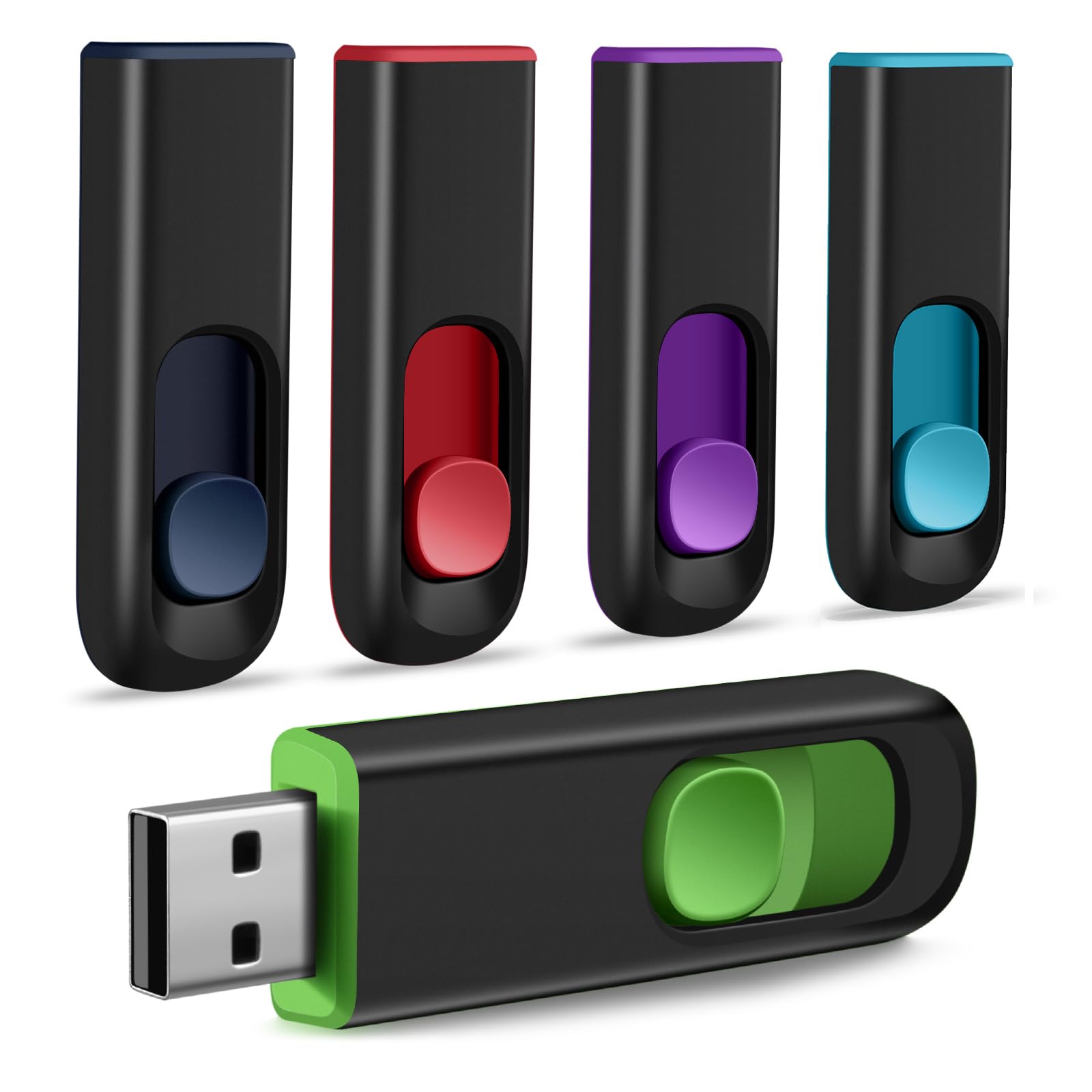 Makactua Usb Flash Drive 5 Pack 16Gb, Usb 2.0 Memory Stick Thumb Drive Pen Drives Jump Drive For Data Storage
