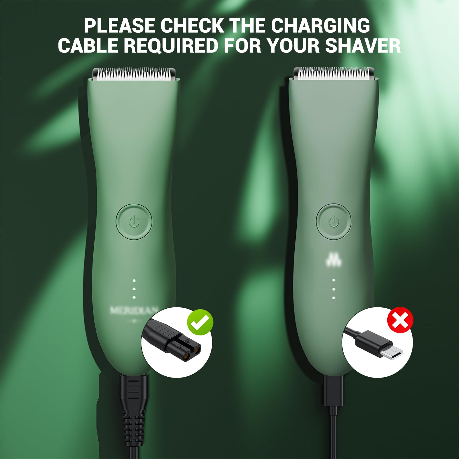 Merom Charger Compatible With Meridian Grooming Electric Shaver Trimmer   Replacement Charging Cable Compatible With Meridian Po