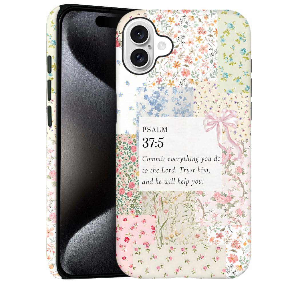 Case for iPhone 16 - Slim Fit Anti-Scratch Phone Case for Girl Women - Christian Collage Patchwork Jesus Faith (Frosted)