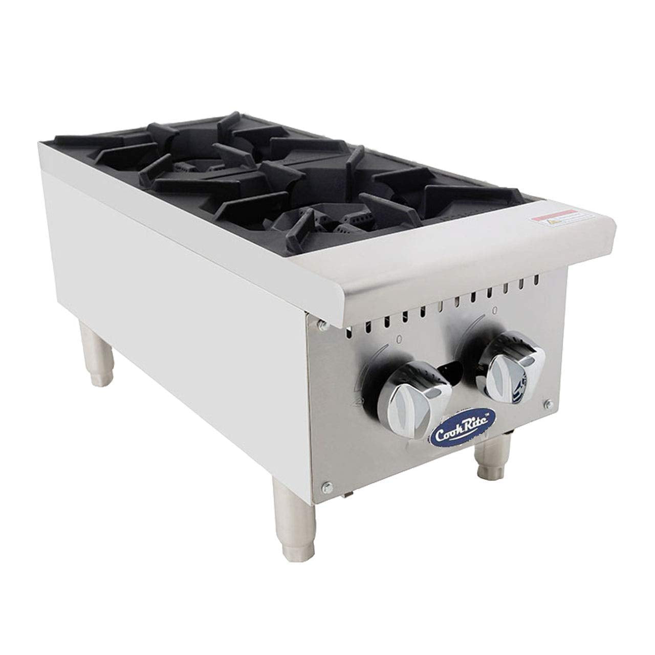 Atosa CookRite ACHP-2 12 Heavy Duty Vertical Countertop Gas Hot Plate Stock Pot Range for Hotel Food Truck Caterer | 12W x 27 3/