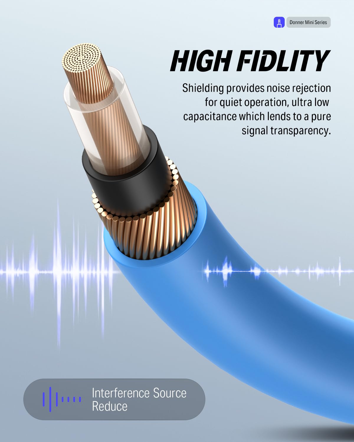 Donner 6 Inch Guitar Patch Colored Cable 6 Pack, Ts 1/4'' Right Angle To Ts 1/4'' Right Angle