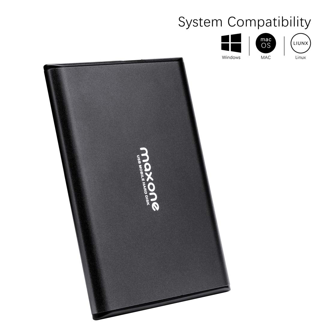 Maxone 320Gb Ultra Slim Portable External Hard Drive Hdd Usb 3.0 Compatible With Pc, Laptop   Charcoal Grey