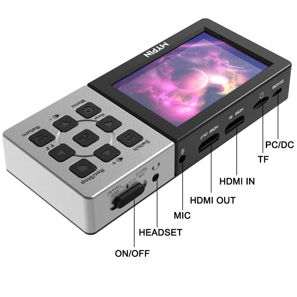 1080P@60Fps Capture Card With 3.5 Inch Lcd And Remote Control, Hdmi Video Recorder For Ps4, Xbox One,Livetv,Dvr, Support Playbac