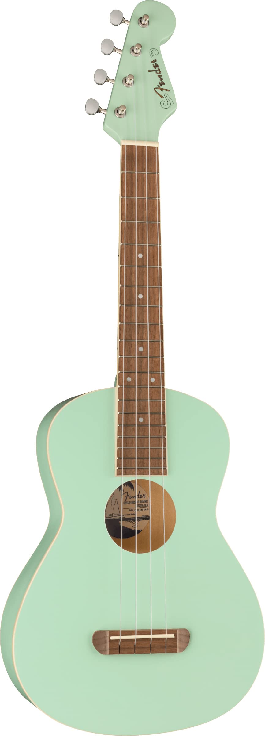 Fender Avalon Tenor Ukulele   Surf Green Bundle With Gig Bag, Tuner, And Austin Bazaar Instructional Dvd