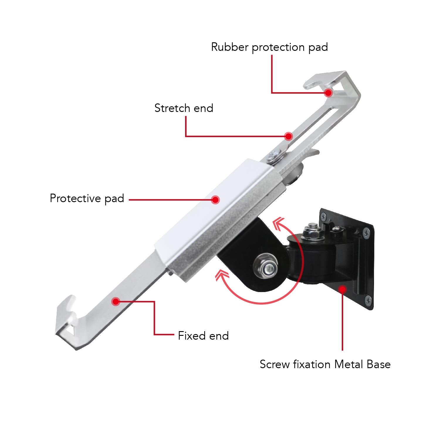 Westruggle Tablet Wall Mount Holder With Anti Theft Lock,Rotate Design,Multi Angle,Bracket For Most 8 To 10.4 Inch,And For Ipad