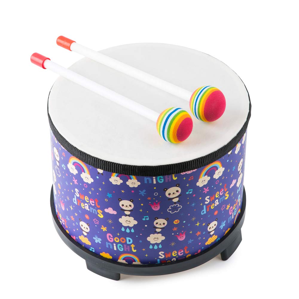 Floor Tom Drum for Kids, Baby Drum 8 inch Percussion Music Instrument Kids Drum with 2 Mallets for children, Special christmas B