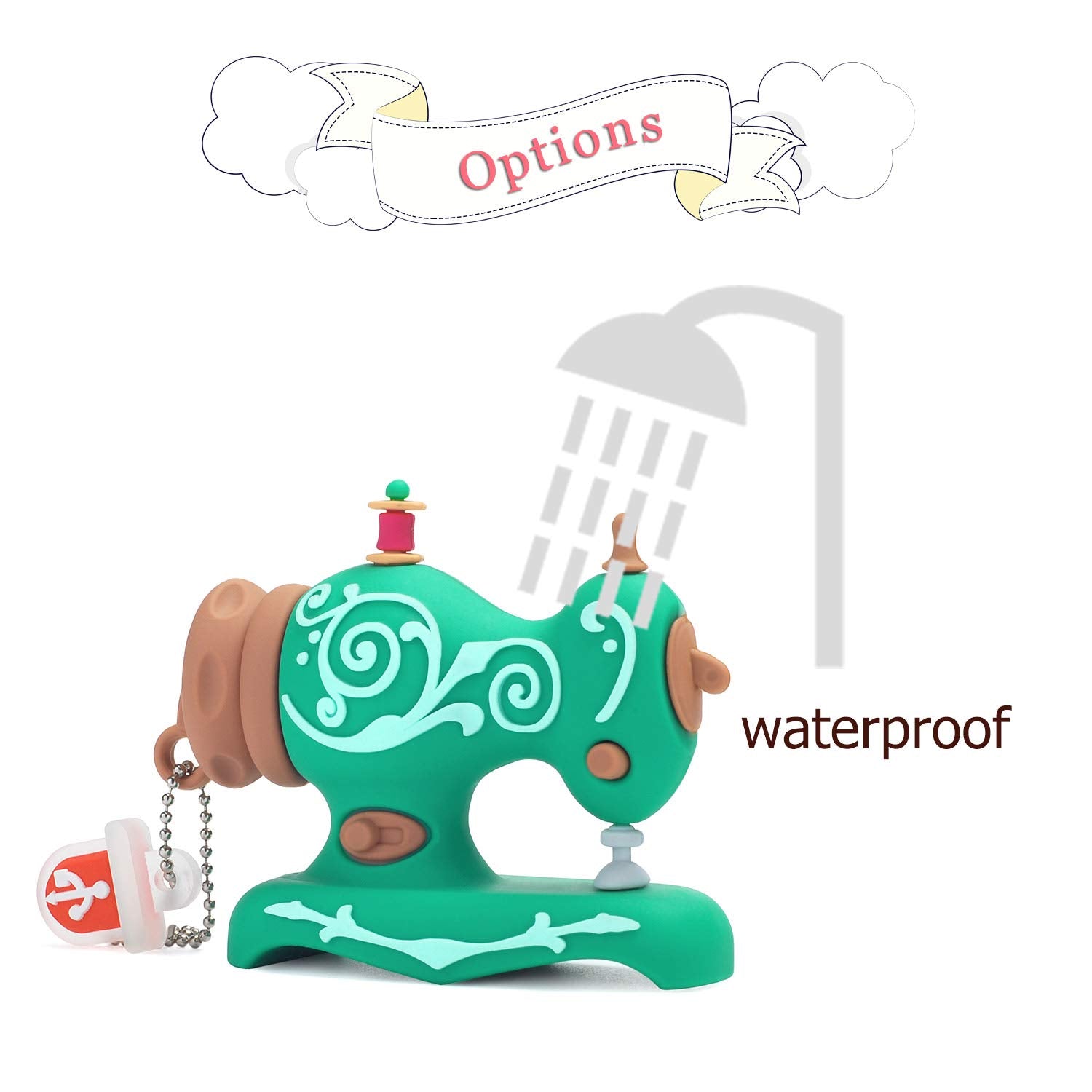 Leizhan 16Gb Cute Usb Flash Drive Embroidery Sewing Machine Design Pen Drive Data Storage Picture Stick Pendrive Memory Stick   Green