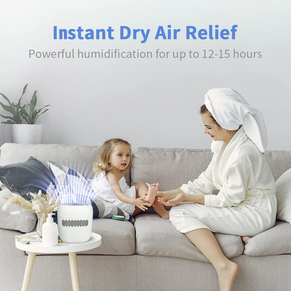Dobetiny Humidifiers For Bedroom,No Mist Evaporative Humidifier(2.5L), Replaceable Filter With Adjustable Night Light,Auto Shut