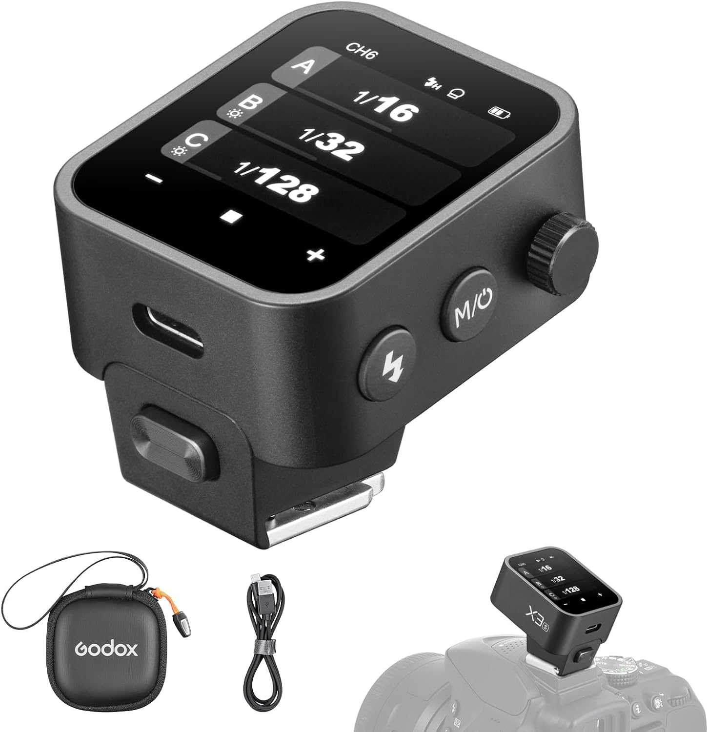 Godox X3 S Touchscreen Ttl Wireless Flash Trigger For Sony Camera, 1/8000S Hss Ttl Tcm Function, Built In Battery Usb C Charge F