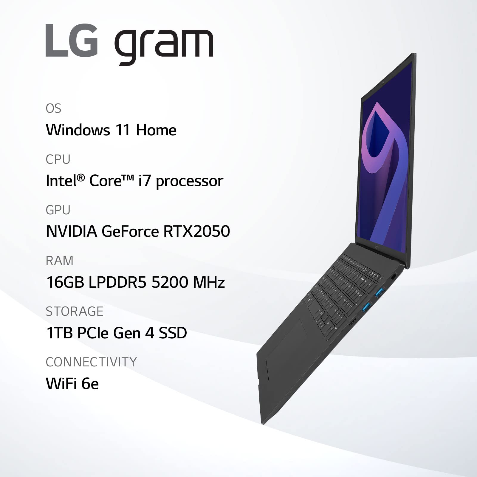 Lg Gram (2022) 16Z90Q Ultra Lightweight Laptop, 16'' (2560 X 1600) Ips Display, Intel I7 1260P Cpu, Nvidia Rtx2050 Gpu, 16Gb Ram