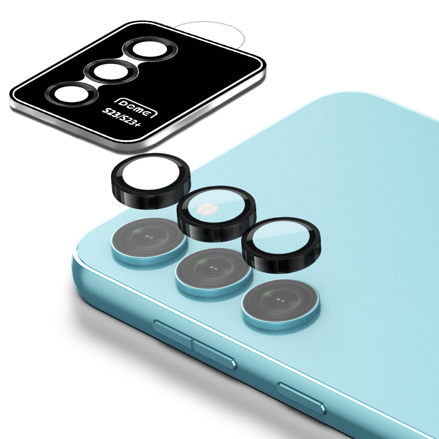 [Dome Camera Ring Type] Galaxy S23 & S23 Plus Camera Protector By Whitestone [One Touch Installation]   1 Pack