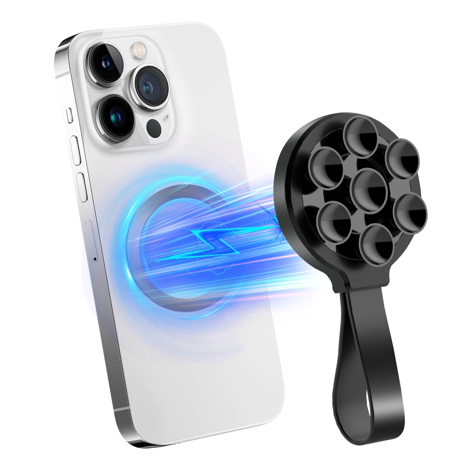 Silicone Suction Phone Case, Magnetic Suction Cup Phone Mount, Sticky Phone Suction Grip For Selfies And Videos, Hands-Free Mirr