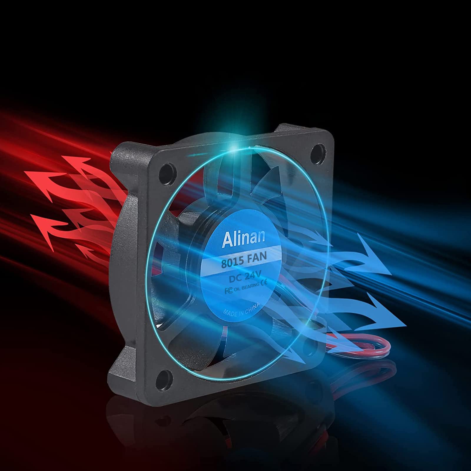 Alinan 4Pcs 8015 24V Fan 80X80X15Mm 2 Pin Sleeve Bearing Brushless Dc Cooling Fan For 3D Printer, Computer