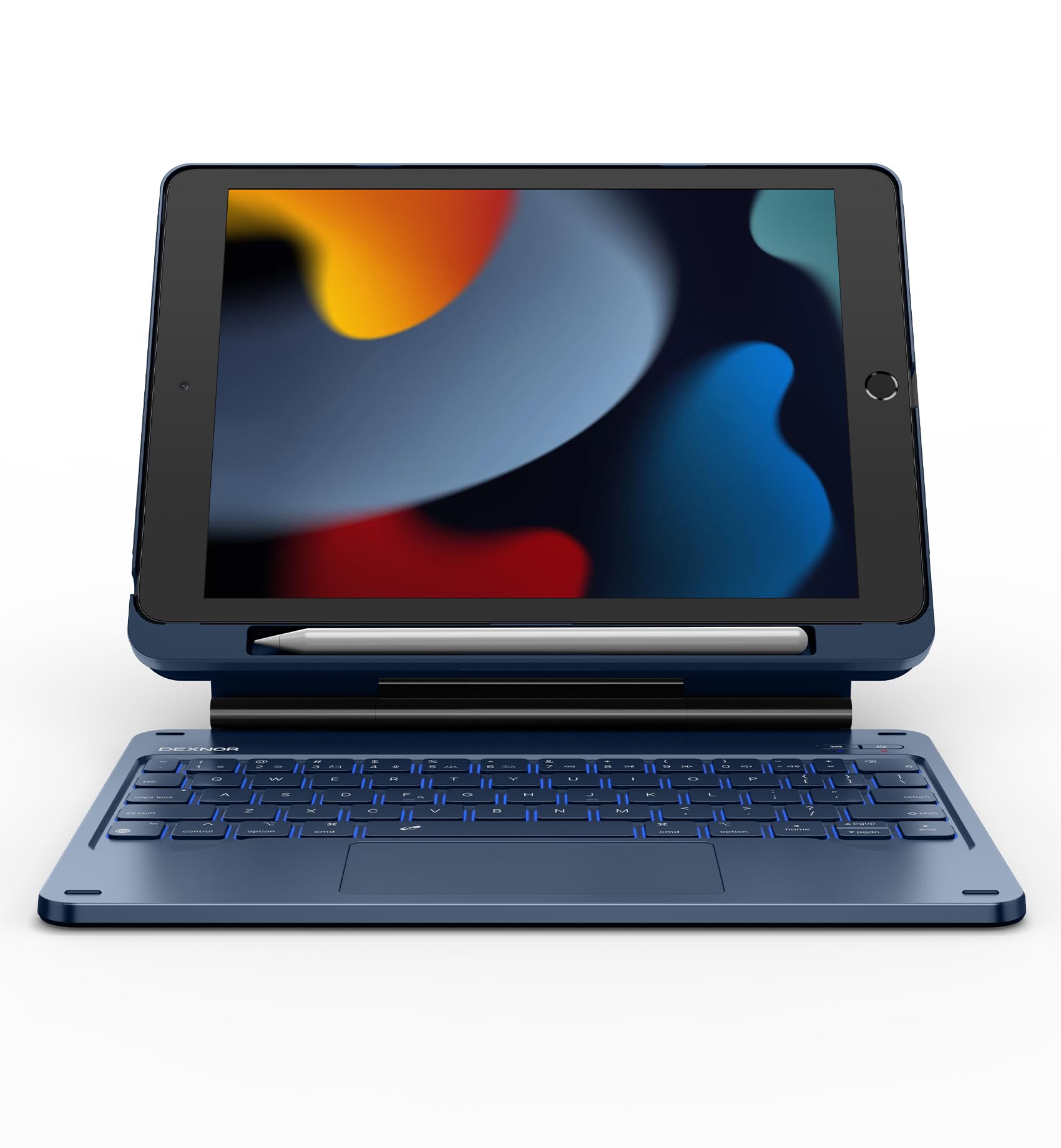 Dexnor For Ipad 9Th Generation Case With Keyboard Floating Cantilever Magnetic Stand Multi Touch Trackpad Backlit Pencil Holder