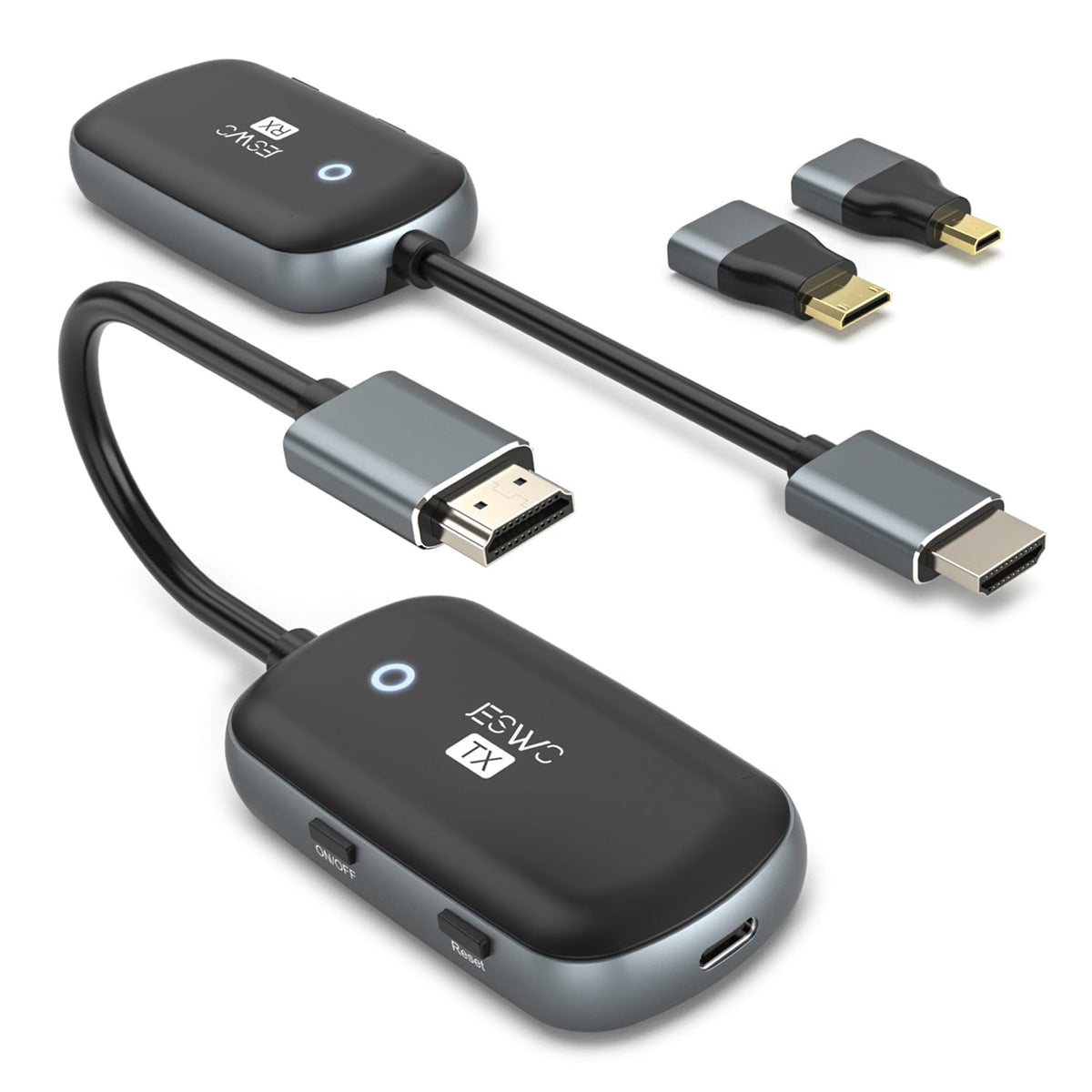 Wireless Hdmi Transmitter And Receiver, Jeswo Wireless Hdmi Extender 1080P Supported, Plug & Play, Portable 2.4G/5G, 4K Decoding