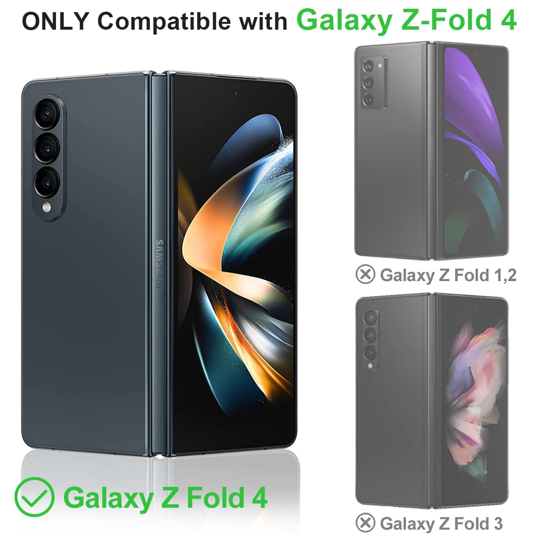 Kezihome Samsung Galaxy Z Fold 4 Case, Genuine Leather Galaxy Z Fold 4 Wallet Case [Rfid Blocking] With Card Holder Flip Kicksta