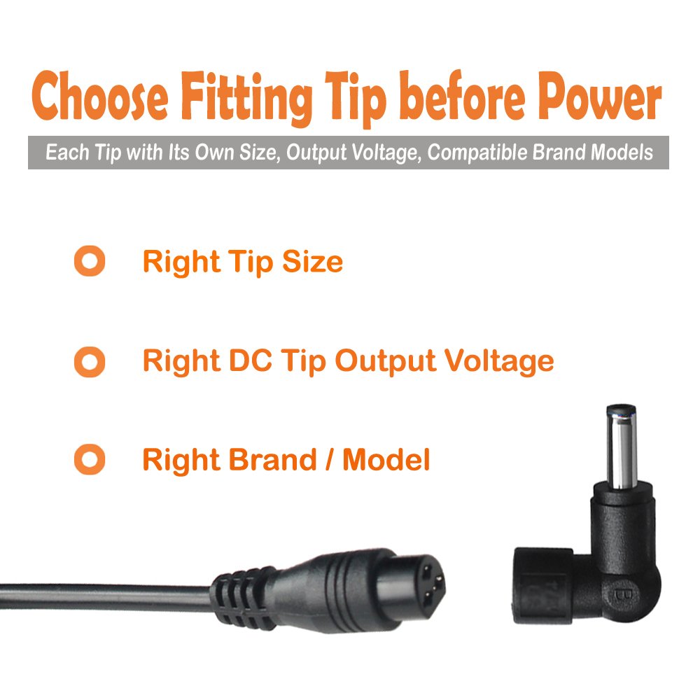 Zozo 65W Universal Laptop Power Adapter Charger For Acer Asus Toshiba Dell Lenovo Hp Samsung Sony Gateway Fujitsu Ultrabooks Power Supply Cord W/Dc 15V 16V 18.5V 19V 19.5V 20Volt Output