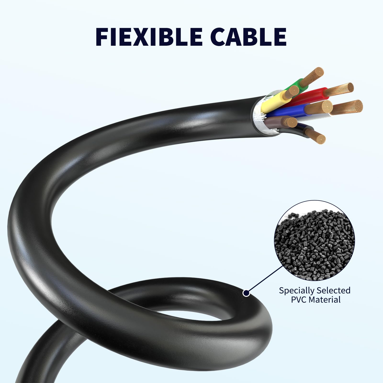 Firmerst 7 Way Trailer Wire Pure Copper 2 12 Gauge And 5 14 Gauge 30 Feet