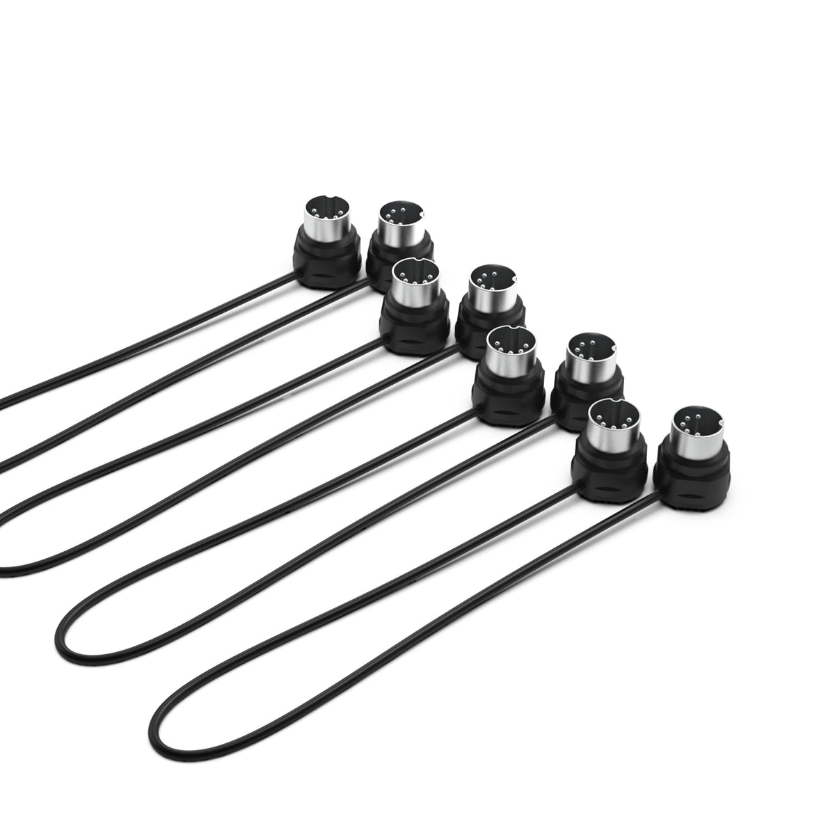 Cme Midi Cable 4-Pack - 1Ft / 30Cm, 5-Pin Din, Low-Profile - Mirrored 45-Degree Angled Ultra-Thin Plugs For Compact Spaces - Ide