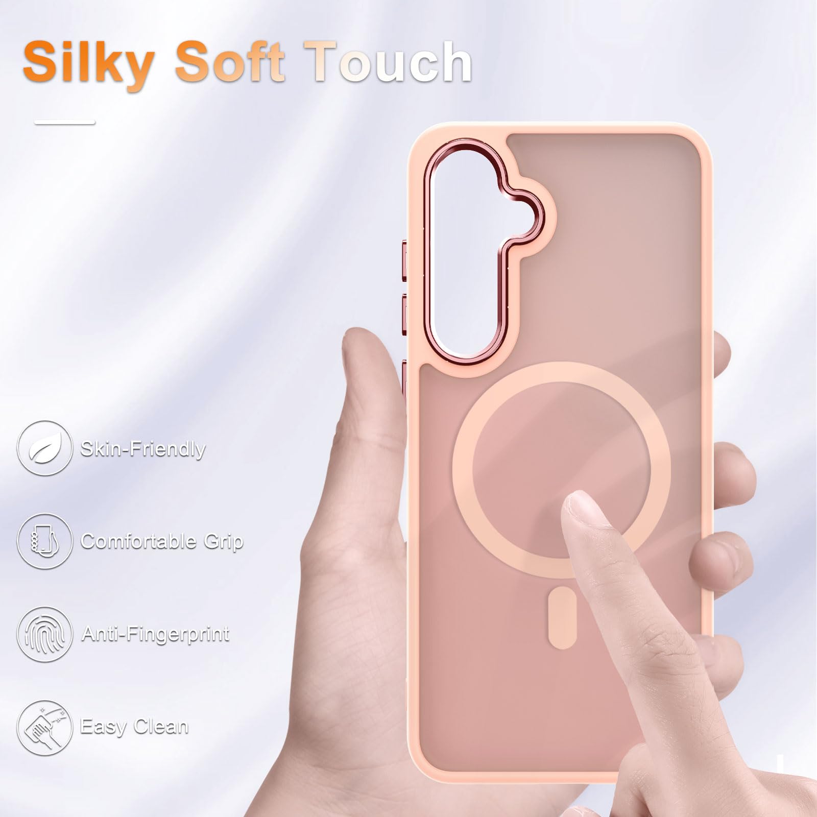 Yenapoon For Samsung Galaxy S24 Fe Case, Matte Magnetic Phone Case With 1 Screen Protector, Support For Magsafe, Translucent Fro