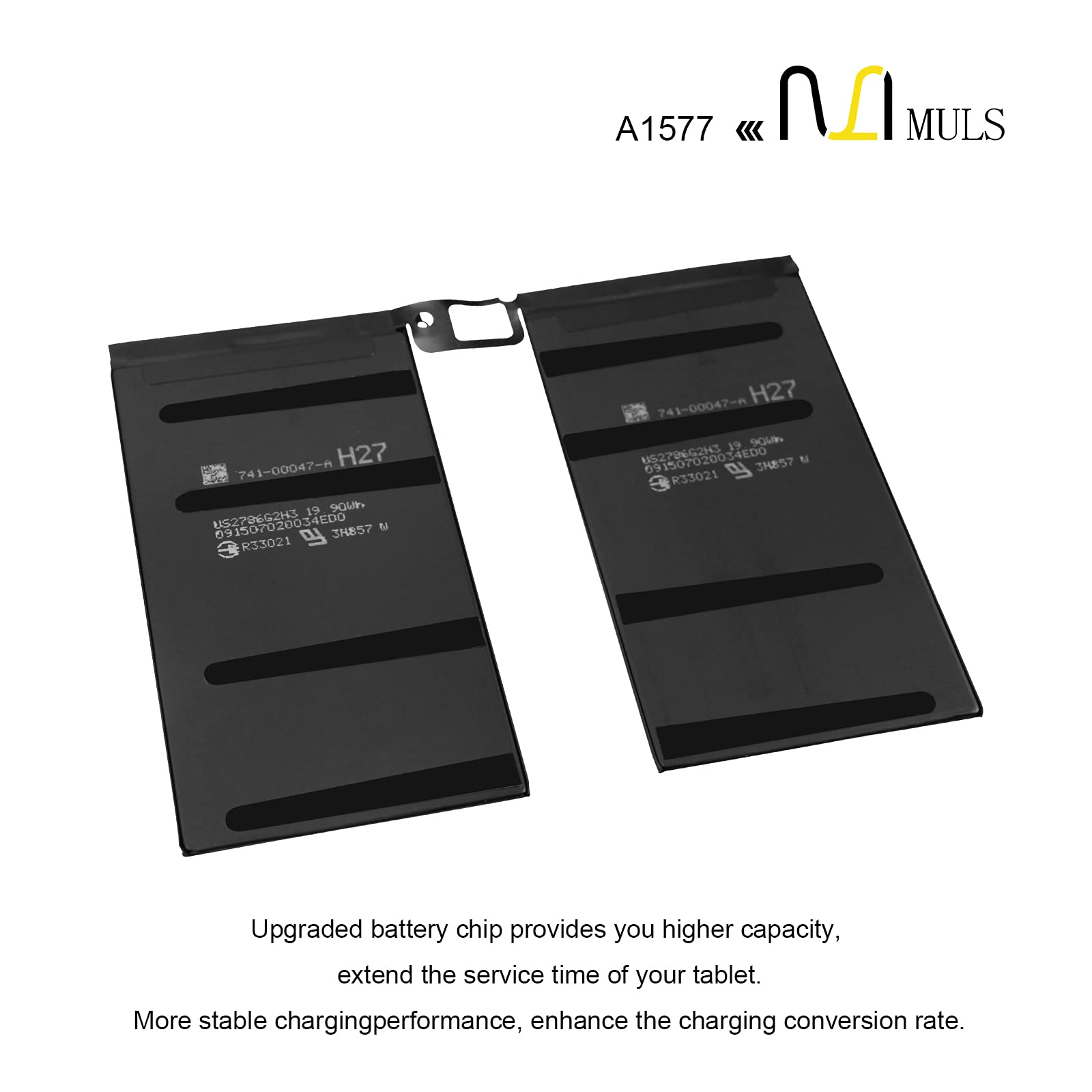 Muls A1577 Tablet Battery For Apple Ipad Pro 12.9    1St Gen Wi Fi/Cellular A1584 A1652 020 00016 Ml0F2Ll/A Ml0F2B/A Ml0F2Cl/A M