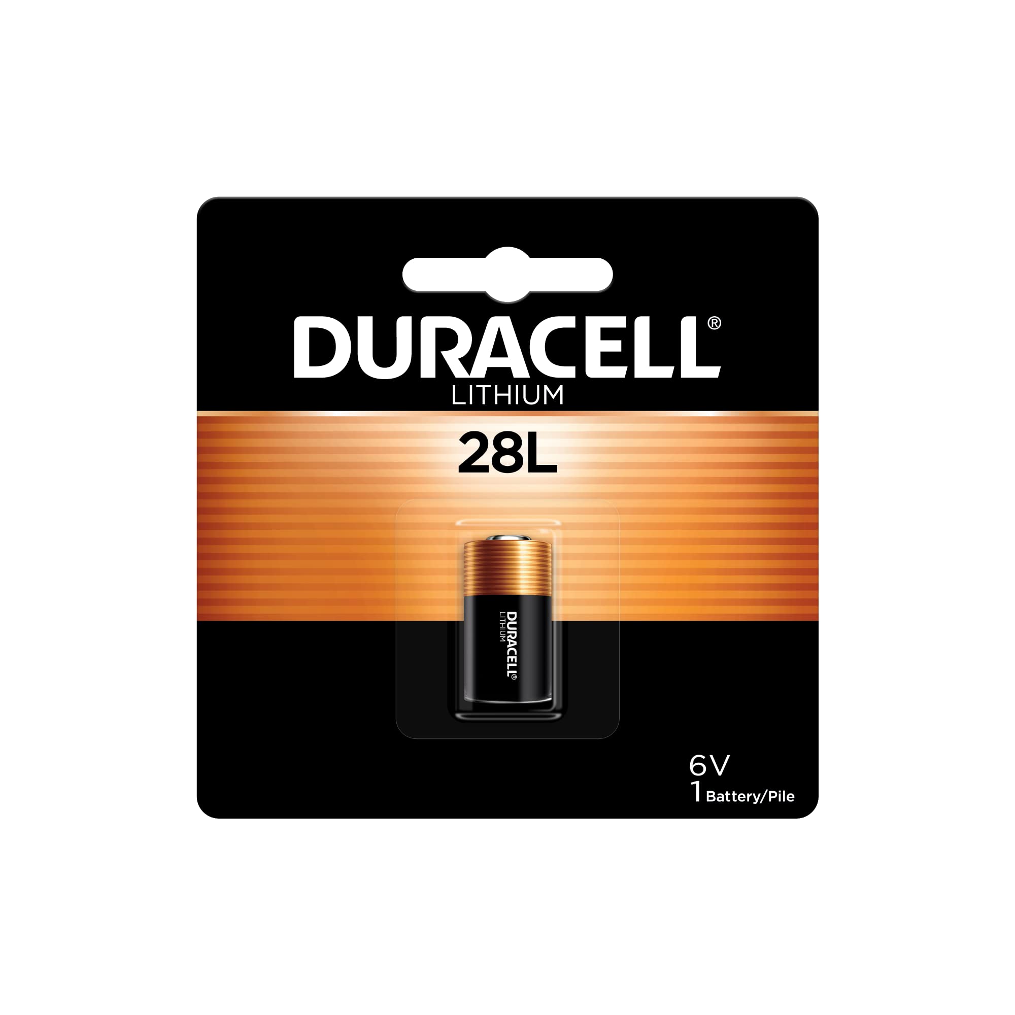 Duracell 28L 6V Lithium Battery, 1 Count Pack, 28L 6 Volt High Power Lithium Battery, Long Lasting For Video And Photo Cameras,