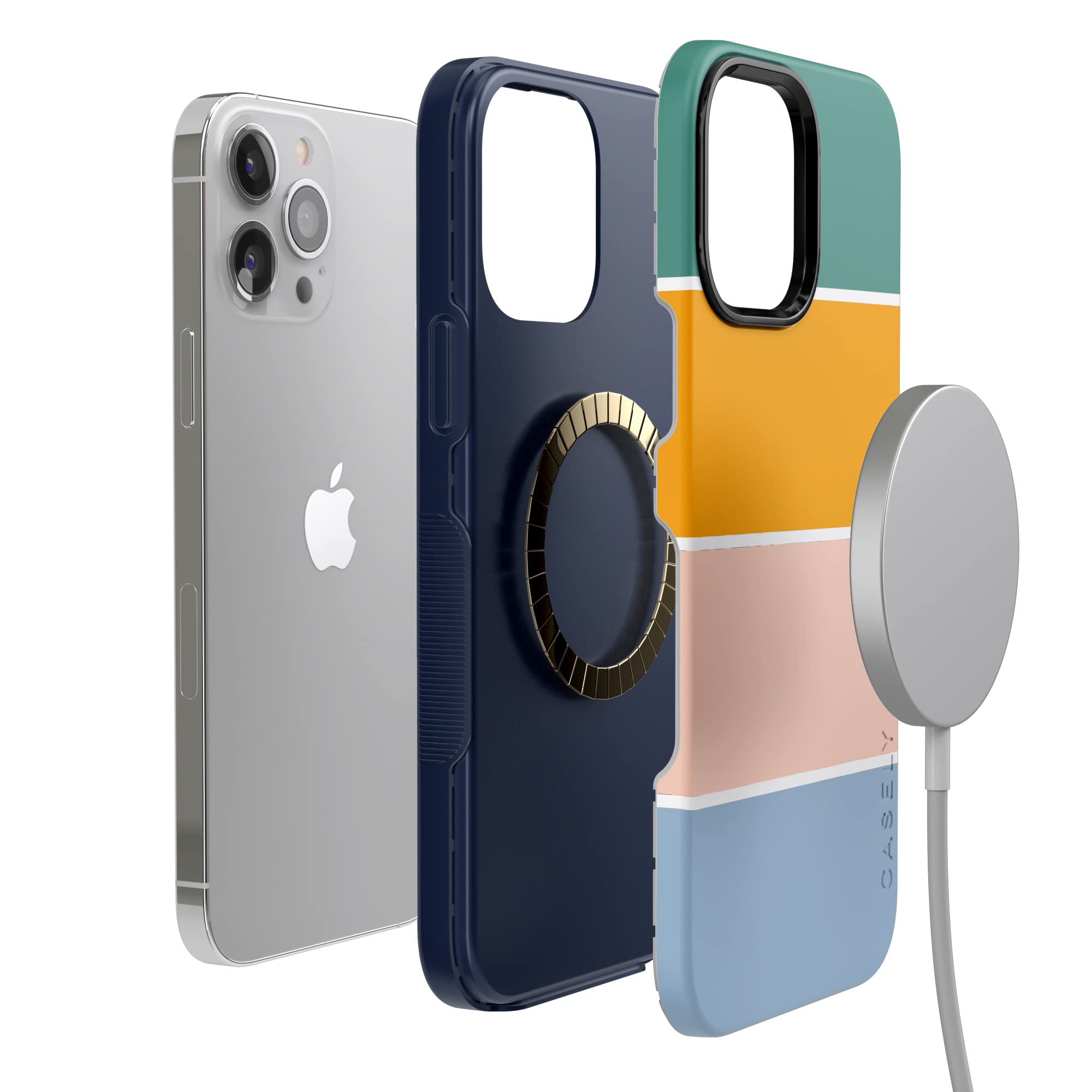 Casely Iphone 13 Pro Max Case | Compatible With Magsafe | Paint The Town | Colorblock Stripes Case