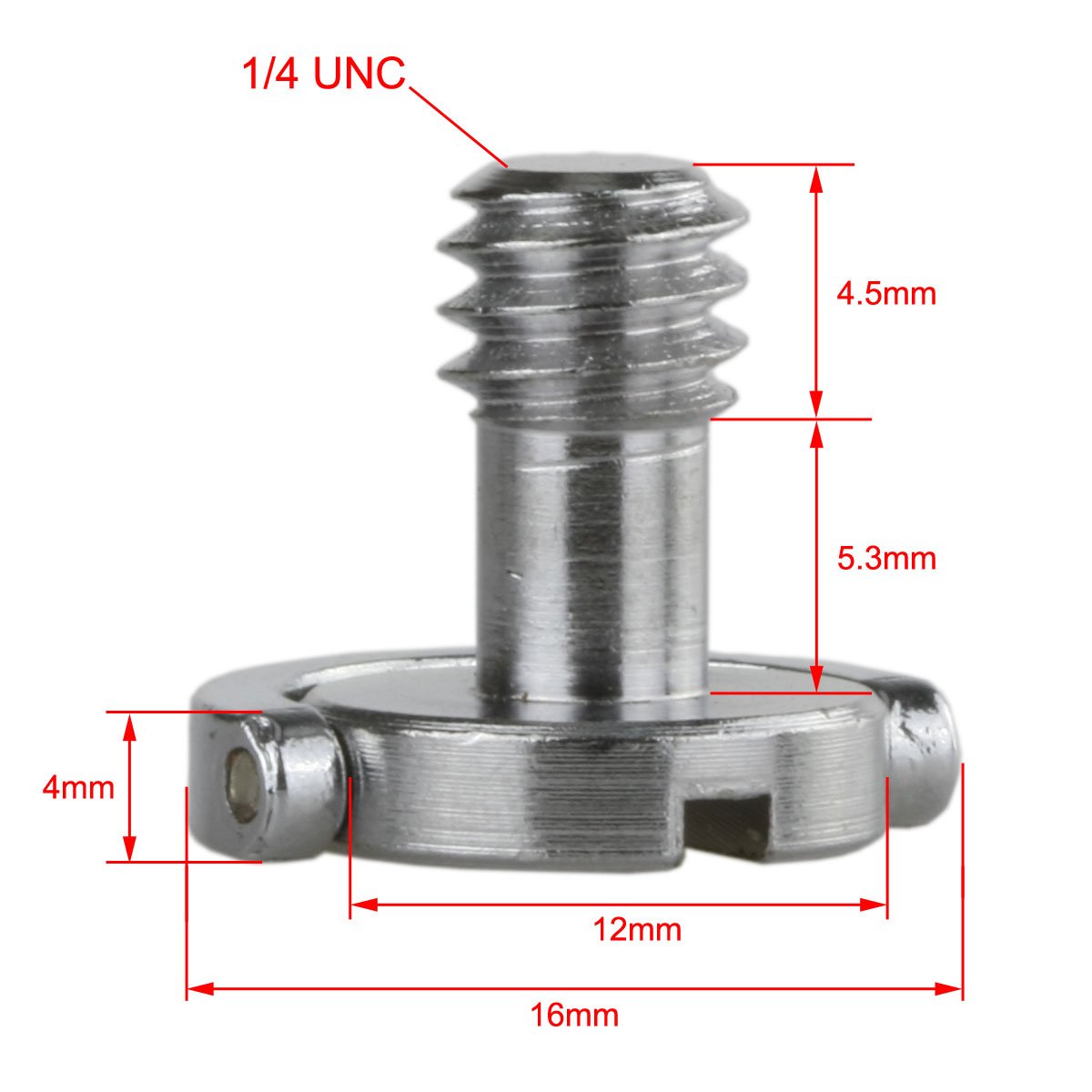 Haoge 1/4'' 20 D Ring Stainless Steel Mounting Fixing Screw For Camera Tripod Monopod Quick Release Plate (Pack Of 2)