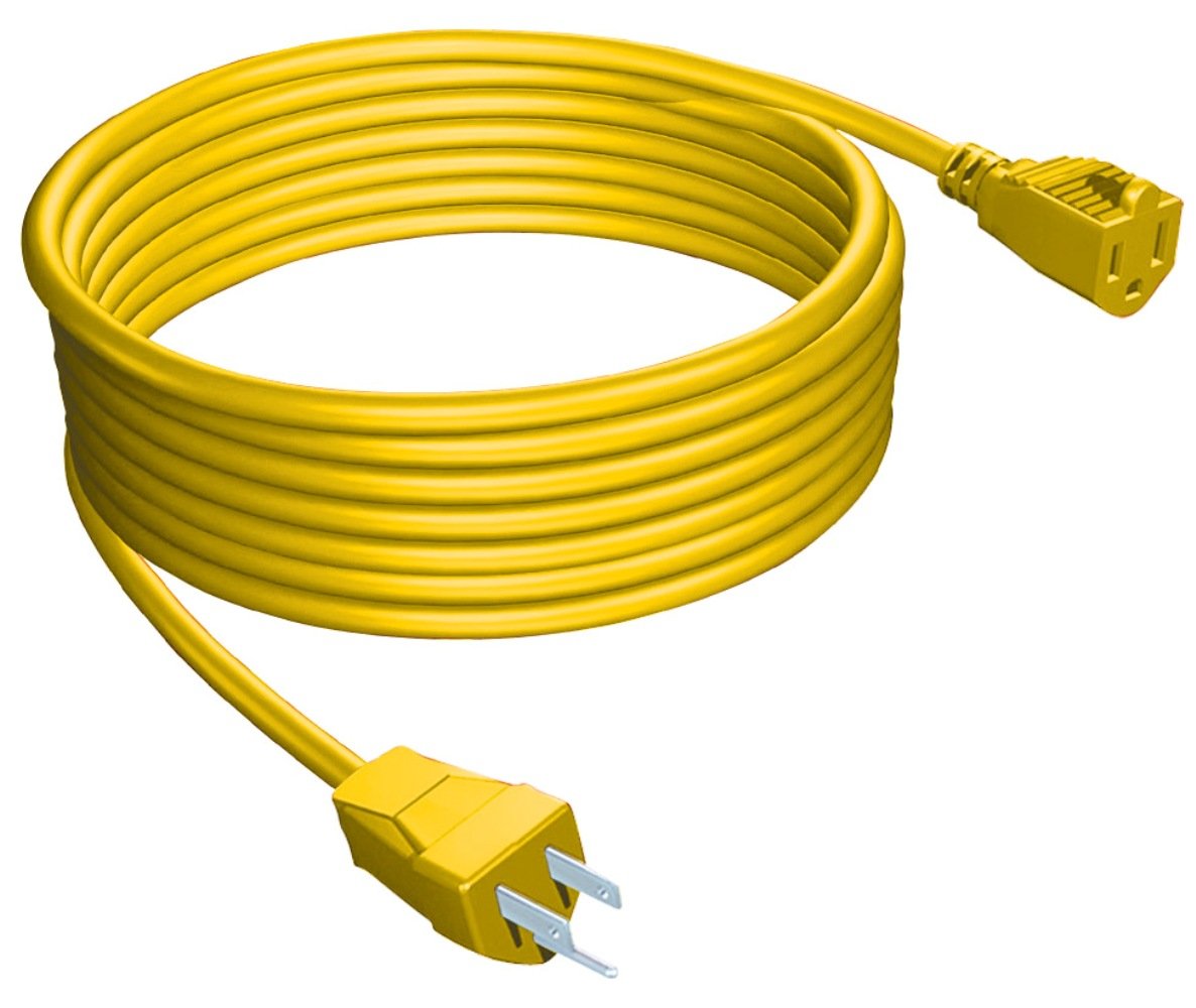 Stanley 33507 Grounded Outdoor Extension Power Cord, 50 Feet, Yellow