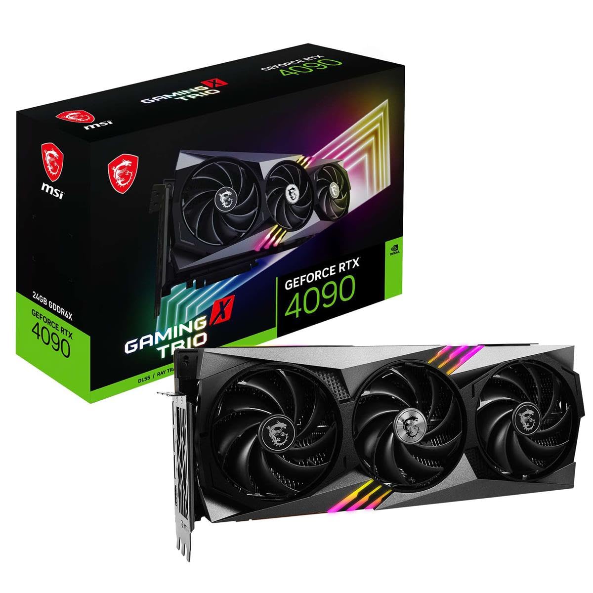 MSI Gaming GeForce RTX 4090, 24GB GDRR6X, 384-Bit, Boost Clock: 2595 MHz, HDMI/DP Nvlink Tri-Frozr 3 Ada Lovelace Architecture O
