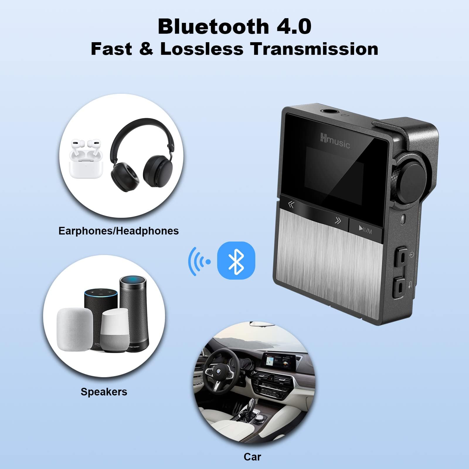 Hmusic P68 Hifi Mp3 Player With Clip, Lossless Dsd High Resolution Music Player Bluetooth, Portable Hi Res Audio Player With 16G
