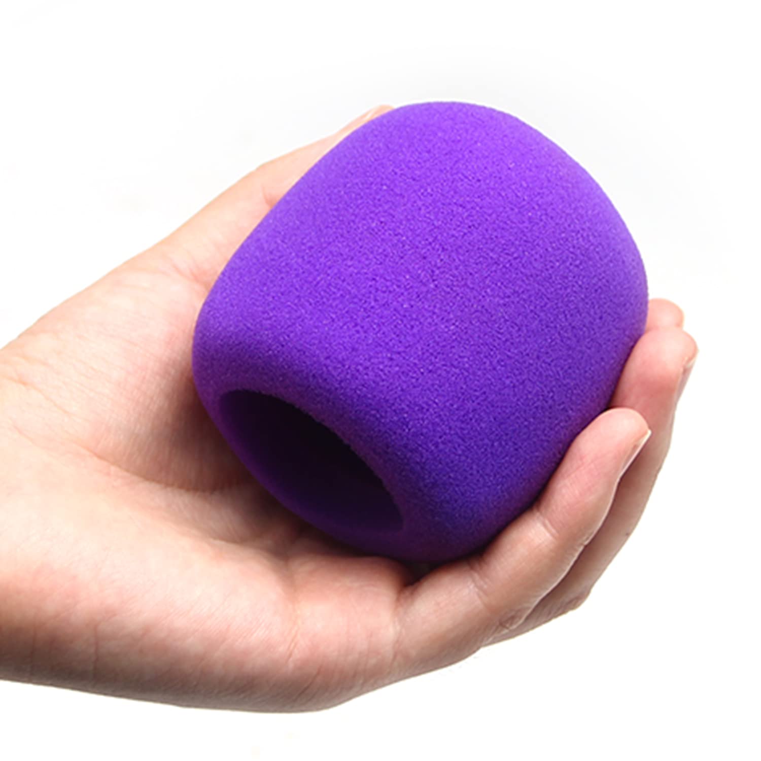 Fielect 5Pcs Microphone Cover Sponge Foam Mic Cover Handheld Microphone Windscreen Shield Protection Micro Foam Filter Purple For Ktv Broadcasting