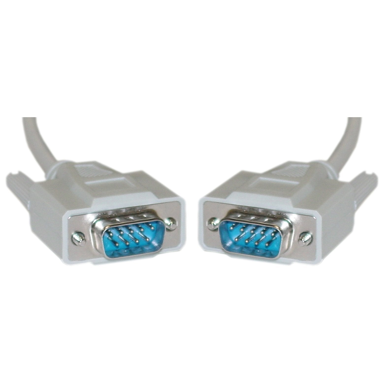 Cablewholesale 6 Feet Serial Cable, Db9 Male To Male, 28 Awg, 9 Conductor, 1:1, Beige, Rs 232 For Printer, Modems, Networks, Ul