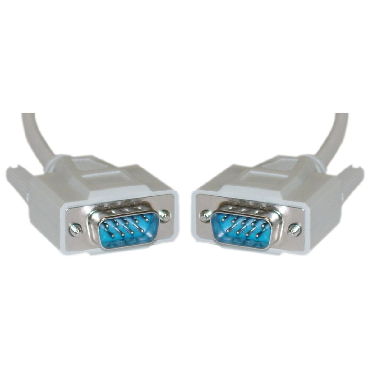 Cablewholesale 25 Feet Serial Cable, Db9 Male To Male, 28 Awg, 9 Conductor, 1:1, Beige, Rs 232 For Printer, Modems, Networks, Ul