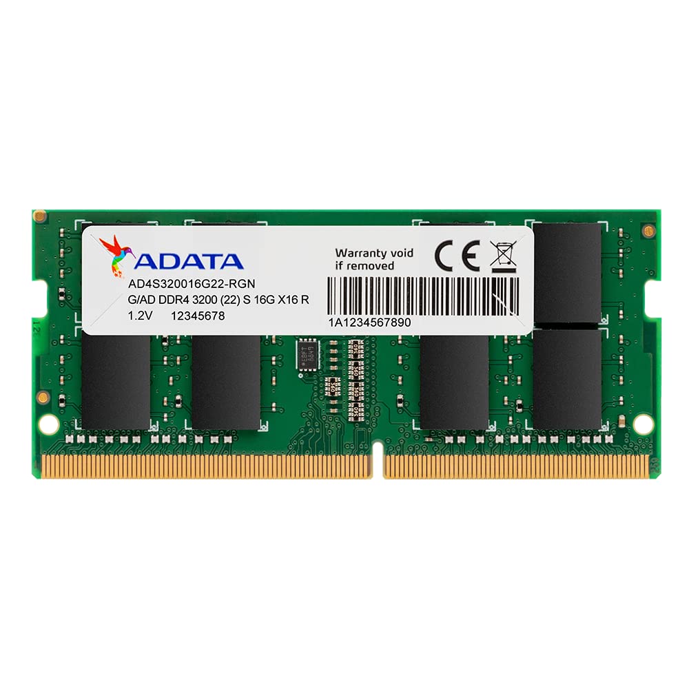 ADATA Premier 32GB Single DDR4 3200MHz CL22 PC4-25600 260-Pin SODIMM Memory RAM Single (AD4S320032G22-SGN)