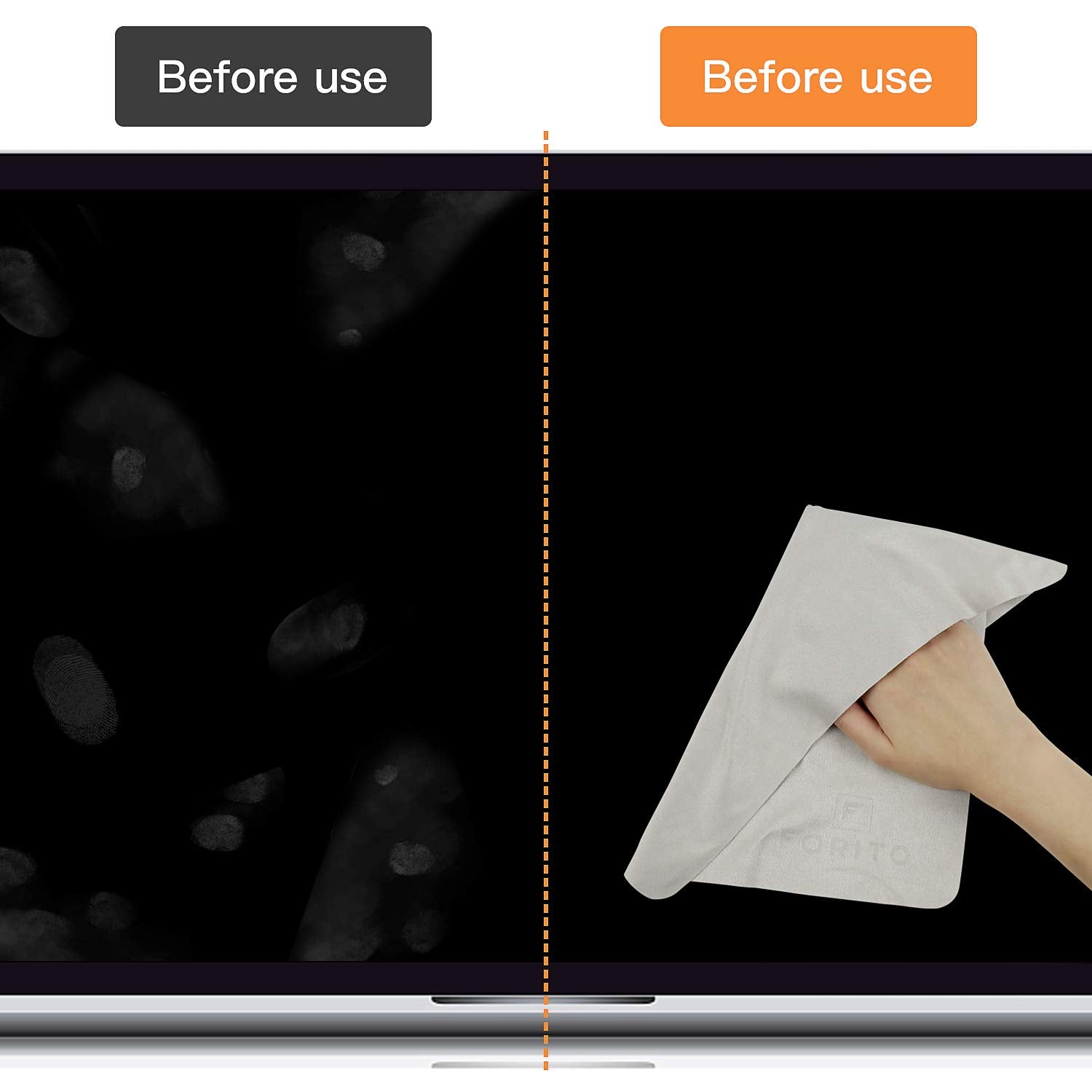 F Forito Microfiber Liner Cleaning Cloth 15'' With Screen Keyboard Imprint Protection, Compatible With Macbook Pro 15'' And 16''