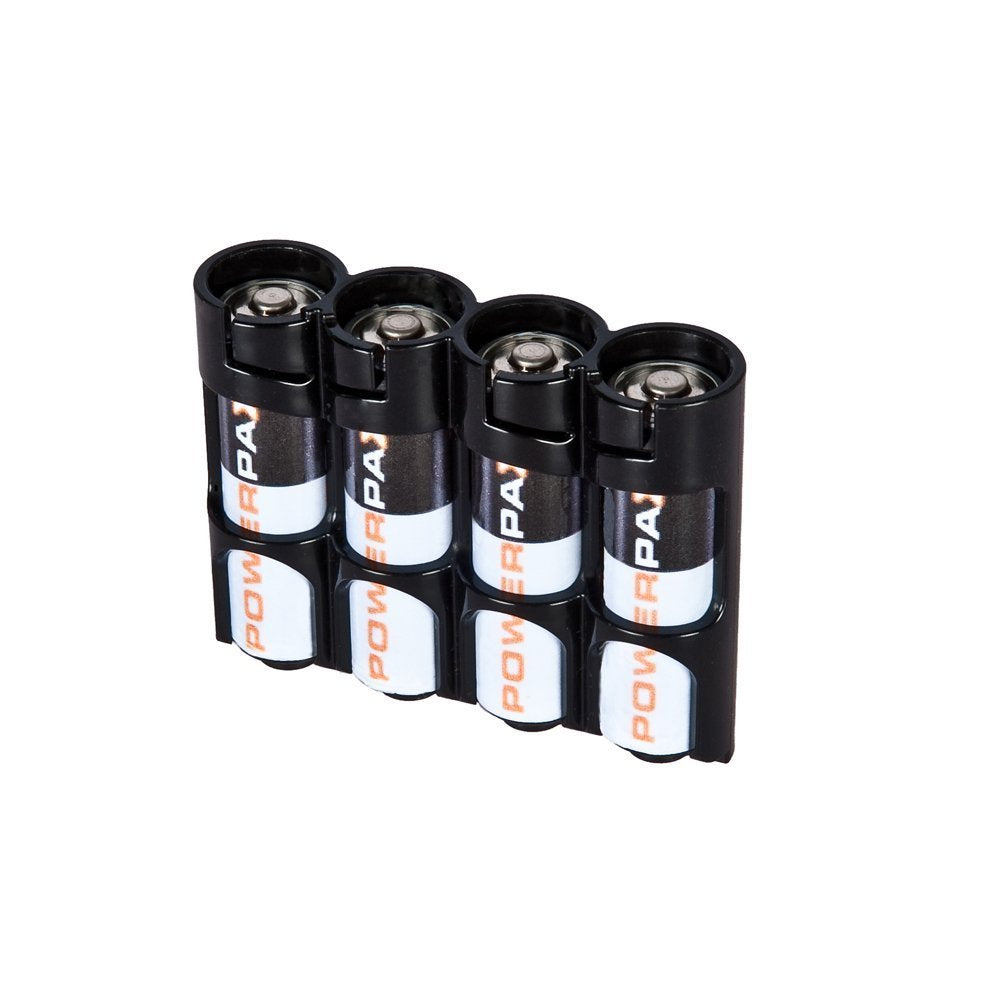 Aa Battery Storage Caddy By Storacell, Black, Holds 4 Batteries (Not Included)